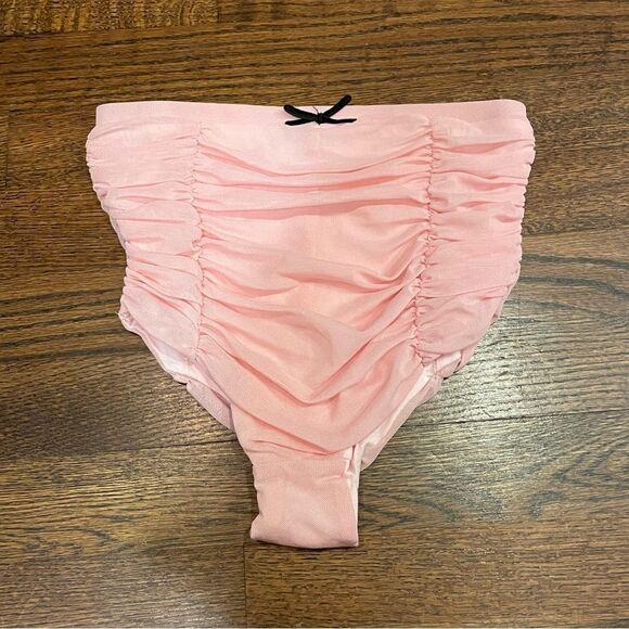 New Free People She Bad Pink Ruched Panties Small B-1347 - Picture 3 of 3
